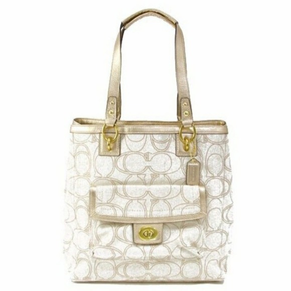 Coach Penelope Linen/Leather Handbag - Picture 1 of 13